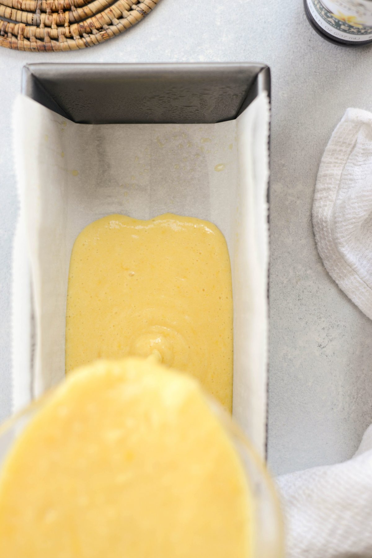 Pour batter into pan.