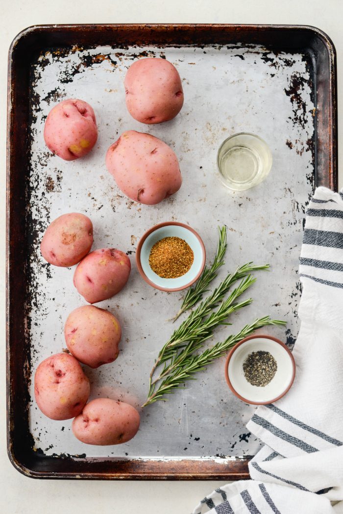 Ingredients for Simple Rosemary Breakfast Potatoes.