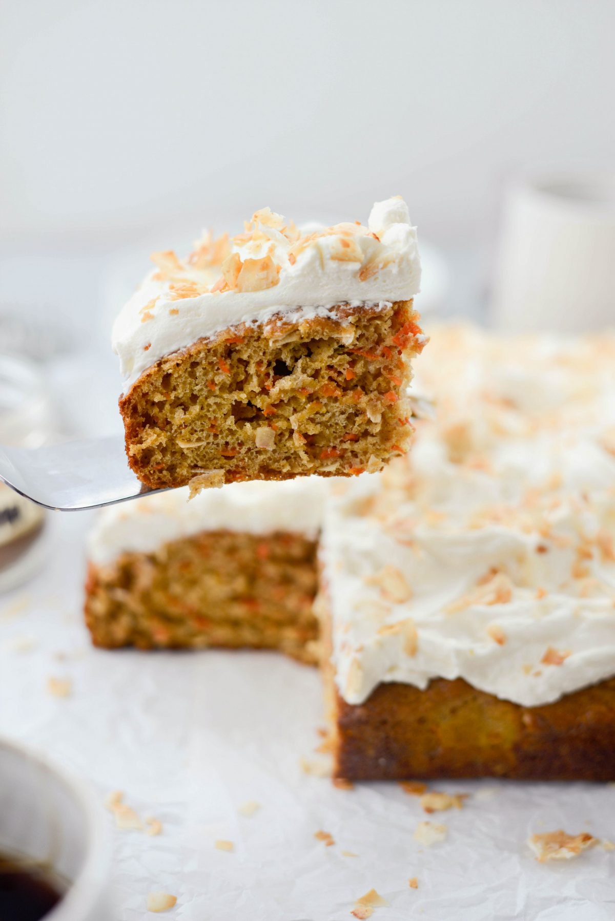 Toasted Coconut Chai Carrot Cake with Mascarpone Frosting 