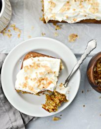 Toasted Coconut Chai Carrot Cake with Mascarpone Frosting l SimplyScratch.com #coconut #carrot #cake #chai #easter #carrotcake #mascarpone #frosting