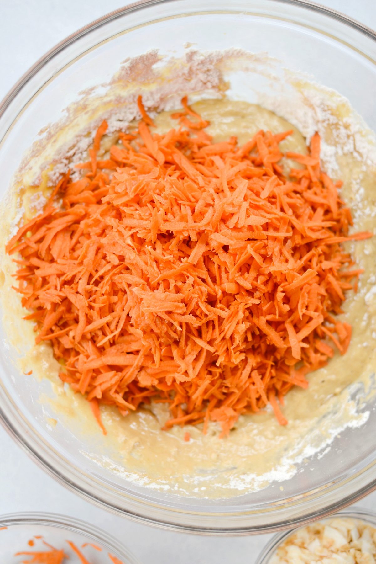 add carrots to batter.