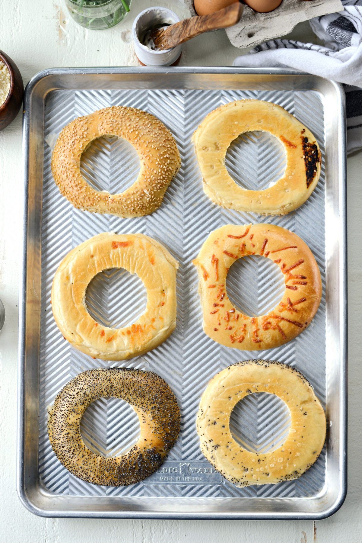 press the cut side down on a rimmed sheet pan.