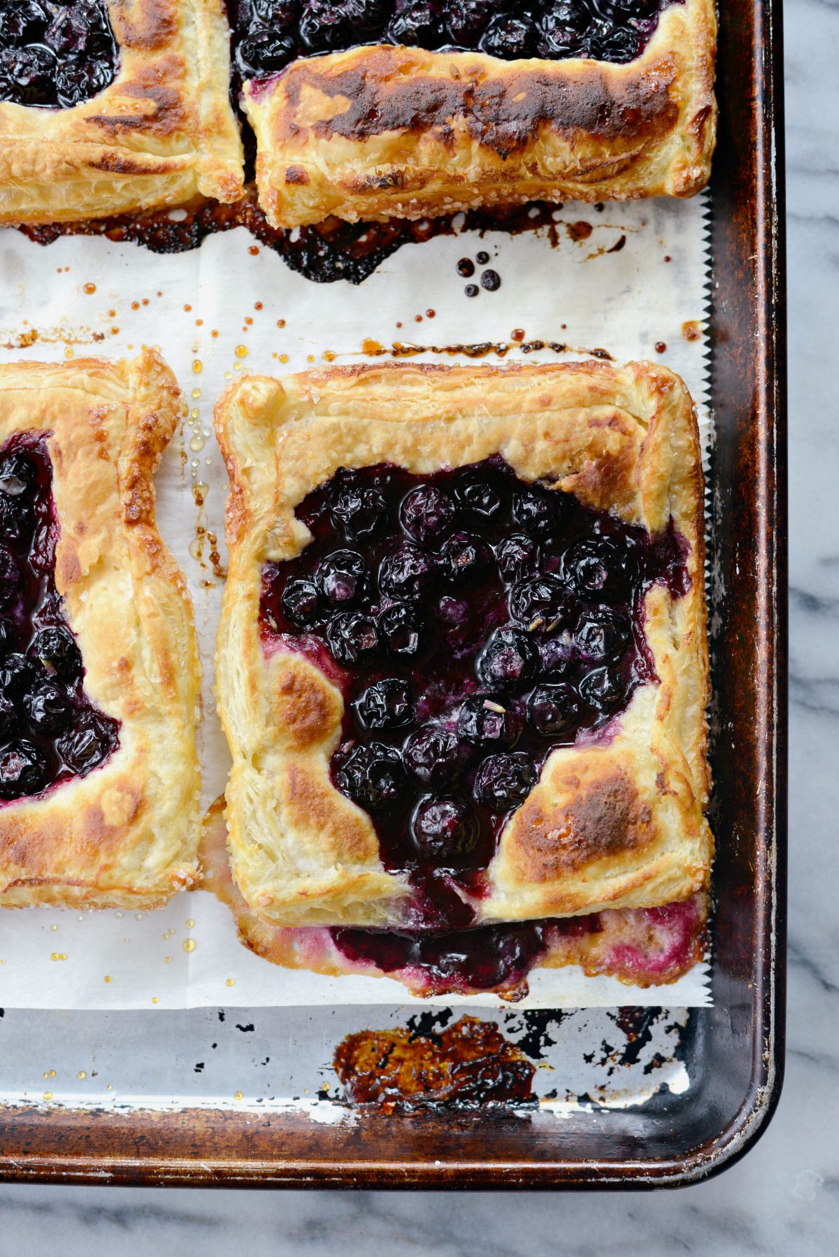 freshly baked Blueberry Lavender Pastry Pies