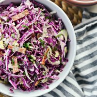 Fennel Cabbage Slaw l SimplyScratch.com #fennel #cabbage #slaw #greekyogurt #dressing #bacon #coleslaw