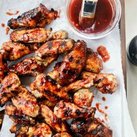 Grilled Cherry Chipotle Chicken Wings l SimplyScratch.com #grilled #wings #cookout #appetizer #homemade #barbecuesauce