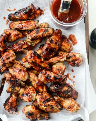 Grilled Cherry Chipotle Chicken Wings l SimplyScratch.com #grilled #wings #cookout #appetizer #homemade #barbecuesauce