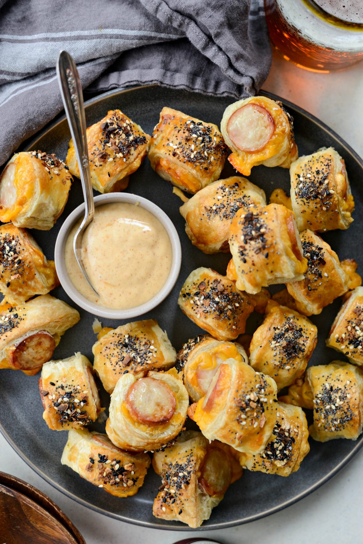 Pigs in a Blanket with Jalapeño Mustard Dip