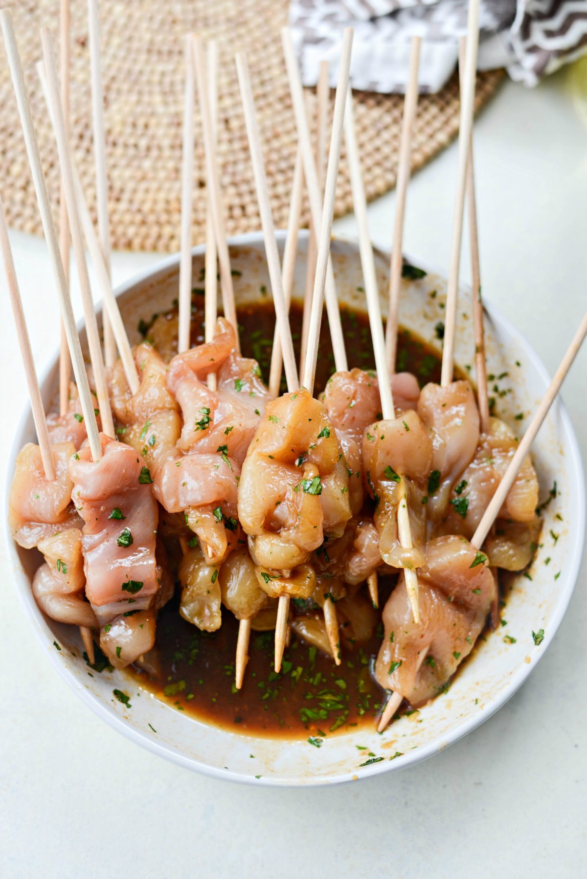 skewered marinated chicken