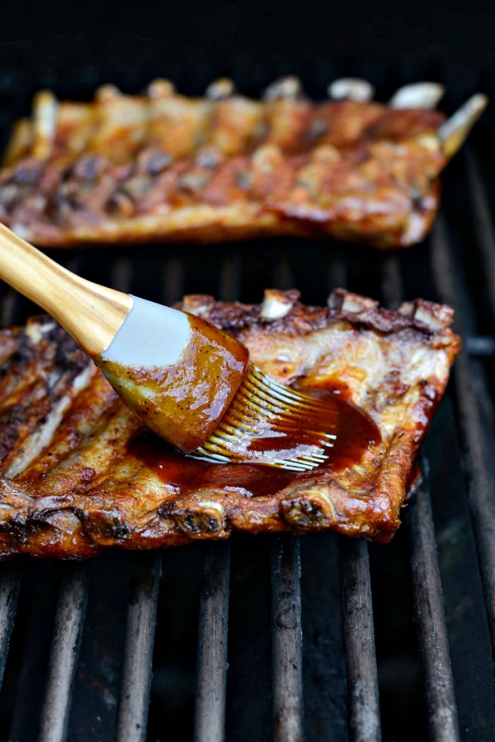 grill ribs and brush with sauce