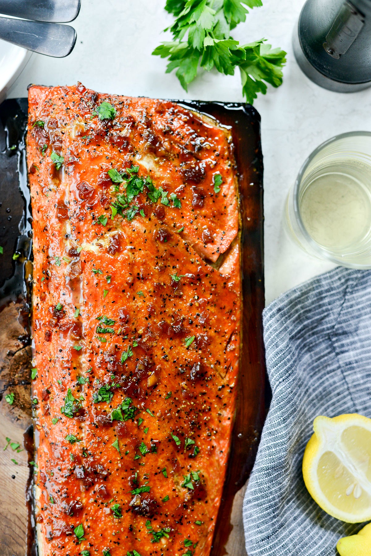 Grilled Whiskey Glazed Cedar Plank Salmon Simply Scratch