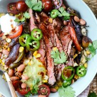 Grilled Chipotle Steak Fajita Rice Bowl l SimplyScratch.com #chipotle #grilledsteak #grilled #steak #fajita #rice #bowl #dinner #easy #recipe