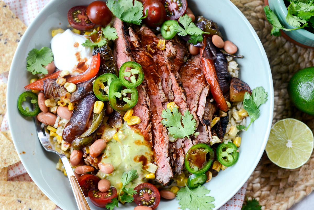 Grilled Chipotle Steak Fajita Rice Bowl Simply Scratch