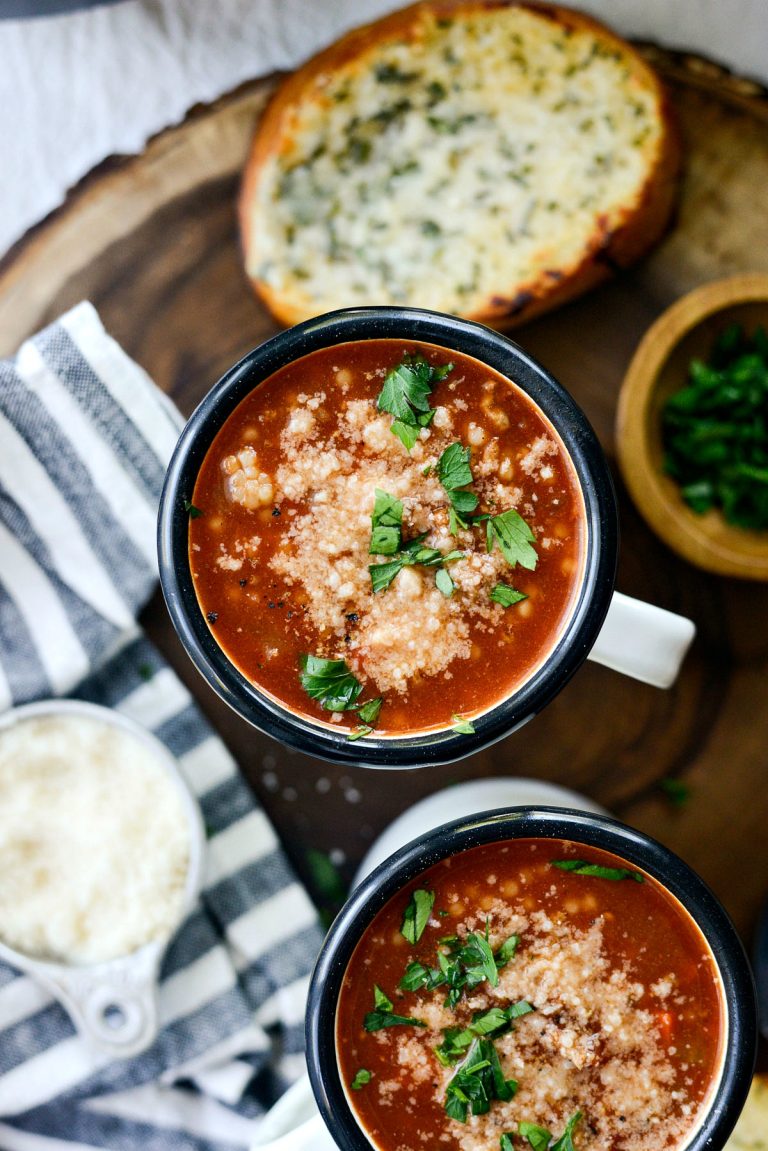 Beef Tomato Ancini de Pepe Soup - Simply Scratch