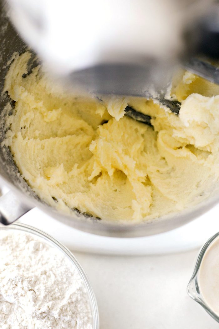 creamed butter and sugar