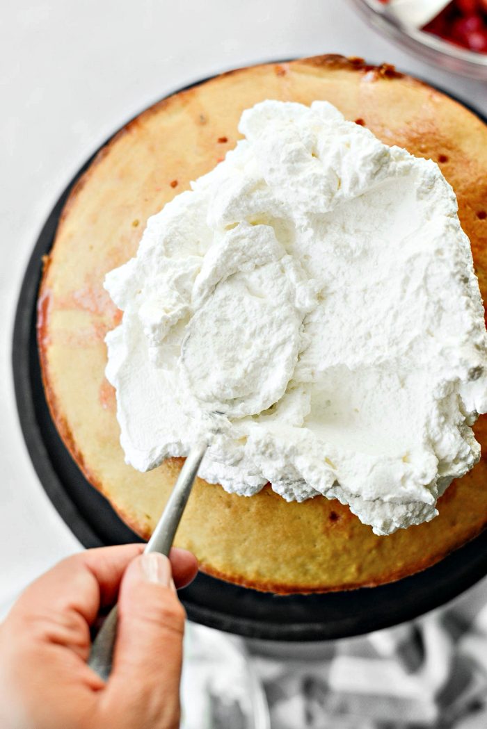 spread first layer with some whipped cream