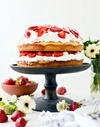 Strawberry Shortcake Cake l SimplyScratch.com #strawberry #shortcake #cake #poundcake #summer #dessert #homemade #fromscratch