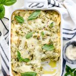 Pesto Chicken Ravioli Lasagna l SimplyScratch.com #chicken #pesto #ravioli #lasagna #dinner #easy