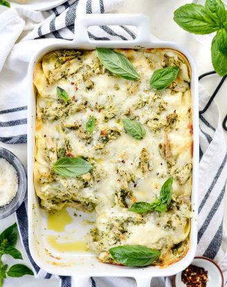 Pesto Chicken Ravioli Lasagna l SimplyScratch.com #chicken #pesto #ravioli #lasagna #dinner #easy