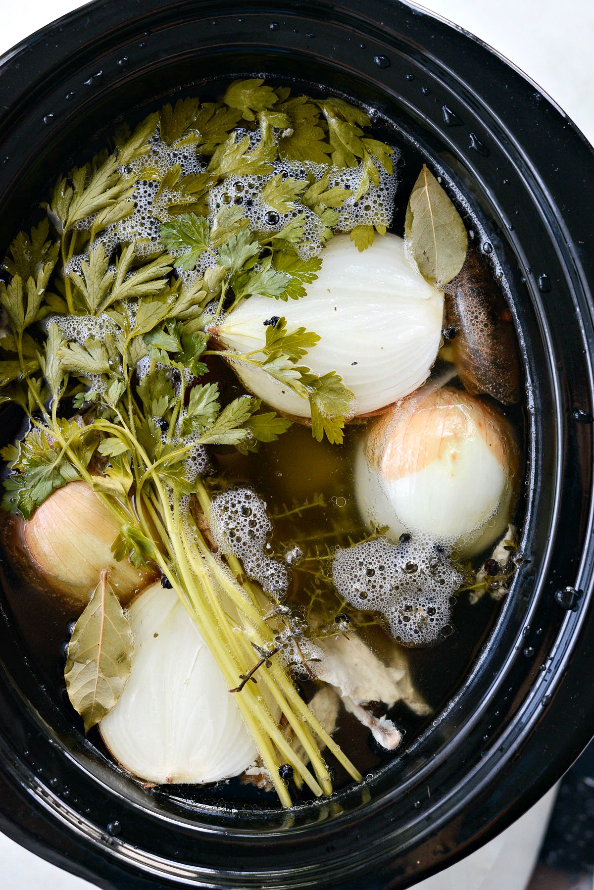 Slow Cooker Chicken Stock Simply Scratch