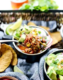 Southwest Three Bean Chicken Chili l SimplyScratch.com #southwest #chicken #chili #beans #lowfat #healthy #easy #simplyscratch