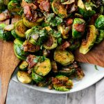 Caramelized Balsamic Glazed Brussels Sprouts l SimplyScratch.com #brussels #sprouts #bacon #sidedish #holiday #easy #recipe #balsamic #thanksgiving