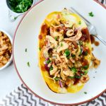 Chicken Bacon Jalapeño Spaghetti Squash l SimplyScratch.com #healthy #chicken #bbqsauce #bacon #jalapeno #stuffed #spaghettisquash #ww #simplyscratch