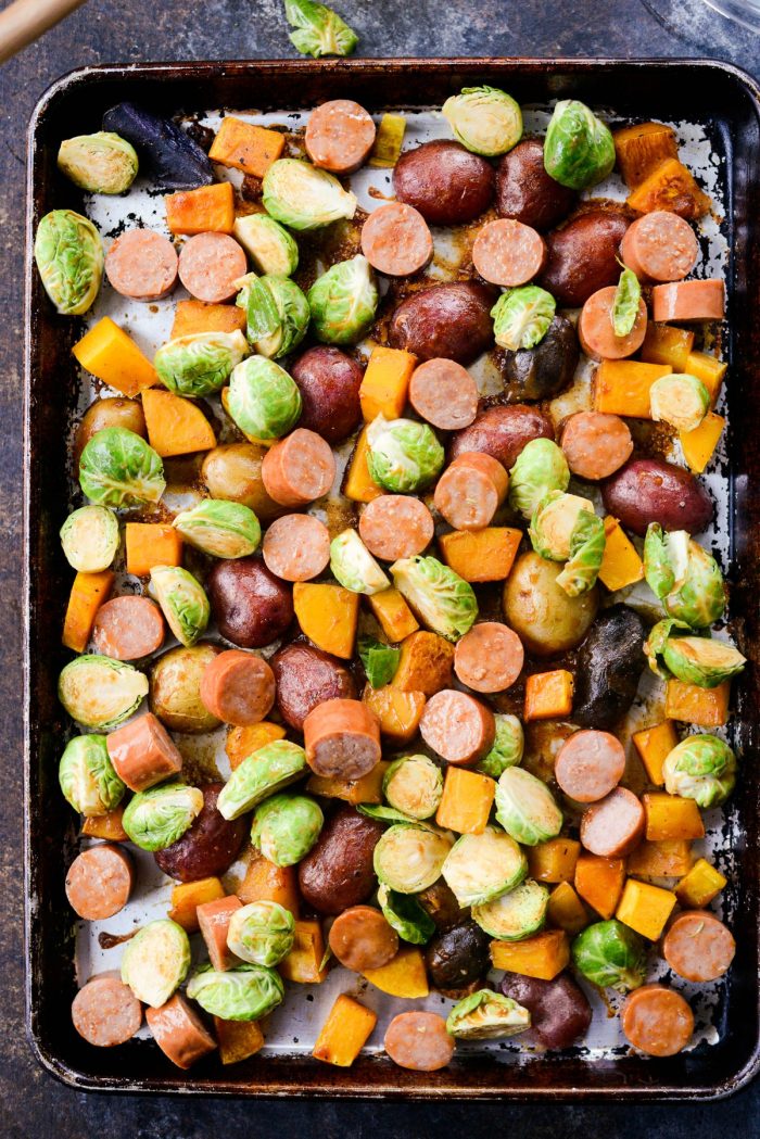 Smoked Sausage and Vegetable Sheet Pan Dinner - Simply Scratch