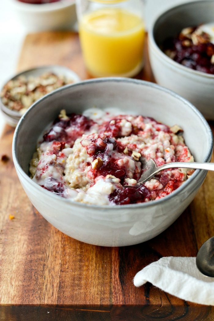 Cranberry Orange Steel Cut Oats in Thanksgiving Leftover Recipes