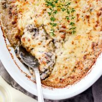 Mushroom Wild Rice Casserole l SimplyScratch.com #easy #homemade #mushroom #wildrice #casserole #nocannedsoup #fromscratch #thanksgiving #holiday #recipe