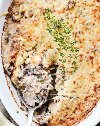 Mushroom Wild Rice Casserole l SimplyScratch.com #easy #homemade #mushroom #wildrice #casserole #nocannedsoup #fromscratch #thanksgiving #holiday #recipe