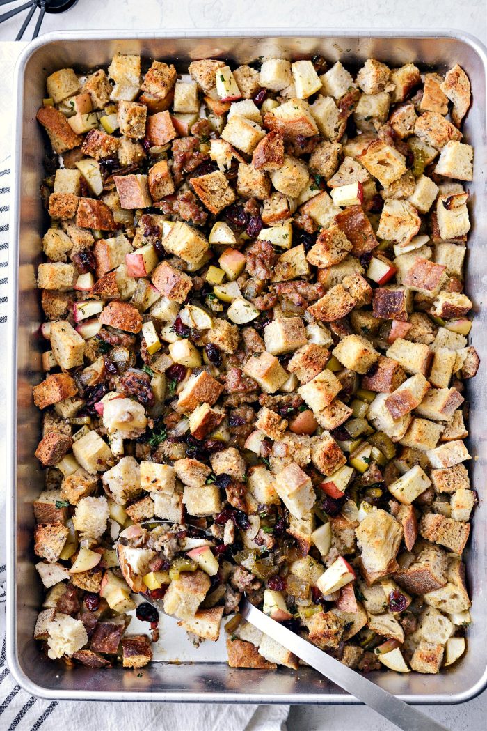 baked Sausage Apple Cranberry Stuffing