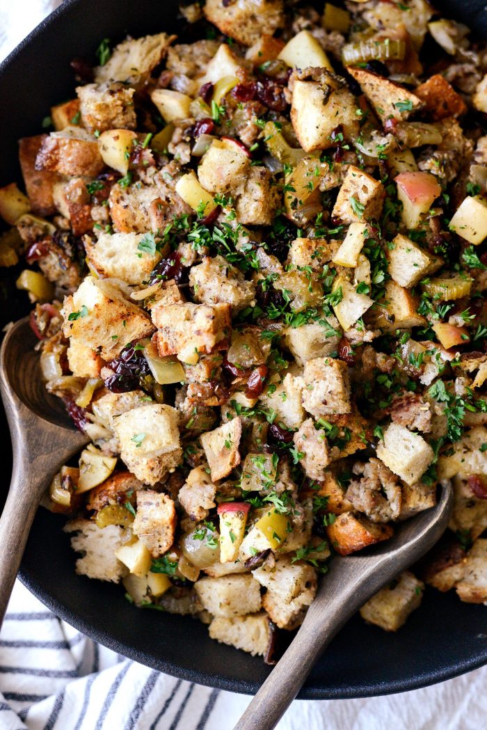 Sausage Apple Cranberry Stuffing - Simply Scratch