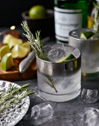 Classic Gin and Tonic l SimplyScratch.com #gin #tonic #lime #sugared #rosemary #adult #beverage #alcoholic #drink #holiday