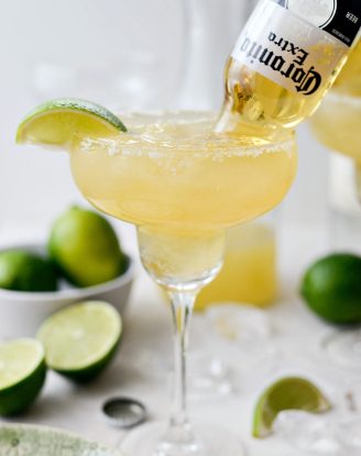 Beergaritas l SimplyScratch.com #gameday #beermargarita #coronita #adultbeverage #alcholicdrink #drink #beverage