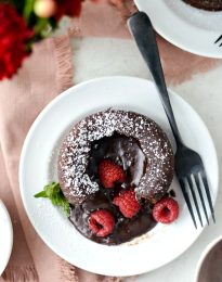 Molten Chocolate Lava Cakes For Two l SimplyScratch.com #valentinesday #chocolate #cake #lavacake #baking #fortwo #dessert