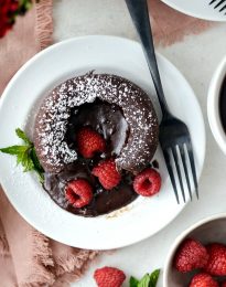 Molten Chocolate Lava Cakes For Two l SimplyScratch.com #valentinesday #chocolate #cake #lavacake #baking #fortwo #dessert