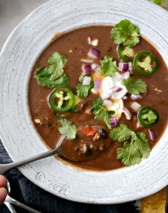 Vegetarian Black Bean Soup l SimplyScratch.com #vegetarian #healthy #blackbean #soup #light #beansoup #homemade #fromscratch