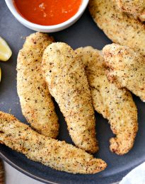 Air Fryer Lemon Pepper Chicken Tenders l SimplyScratch.com #homemade #airfryer #lemon #pepper #chicken #chickentenders #hothoneybutter