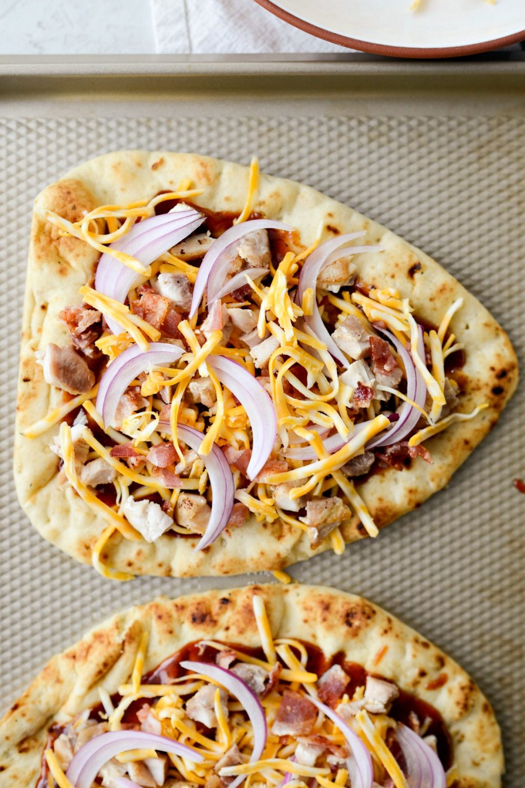 BBQ Chicken Naan Pizzas Simply Scratch