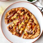 BBQ Chicken Naan Pizzas l SimplyScratch.com #sweetbbq #bbq #chicken #naan #pizza #easy #dinner #recipe