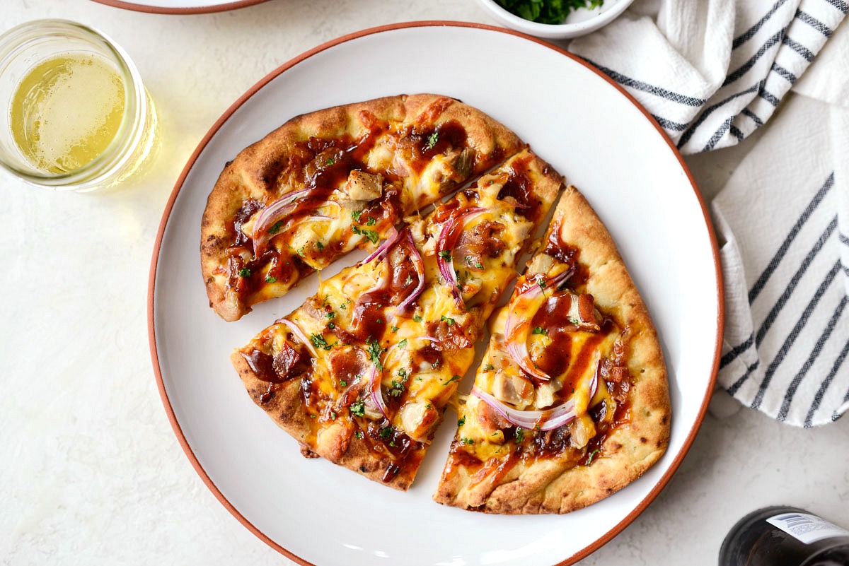 Bbq Chicken Naan Pizzas Simply Scratch