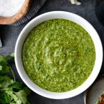 Cilantro Pesto l SimplyScratch.com #easy #homemade #cilantro #pesto #herbs #condiment