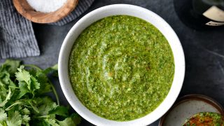 Cilantro Pesto l SimplyScratch.com #easy #homemade #cilantro #pesto #herbs #condiment