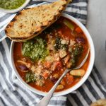 Classic Minestrone Soup l SimplyScratch.com #soup #minestrone #vegetables #onepot #bowlof soup