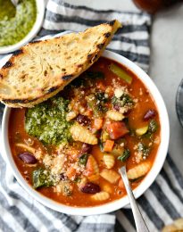 Classic Minestrone Soup l SimplyScratch.com #soup #minestrone #vegetables #onepot #bowlof soup