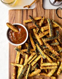 Air Fryer Zucchini Fries l SimplyScratch.com #airfryer #airfried #zucchini #fries #healthy #lowpoints #ww #easy