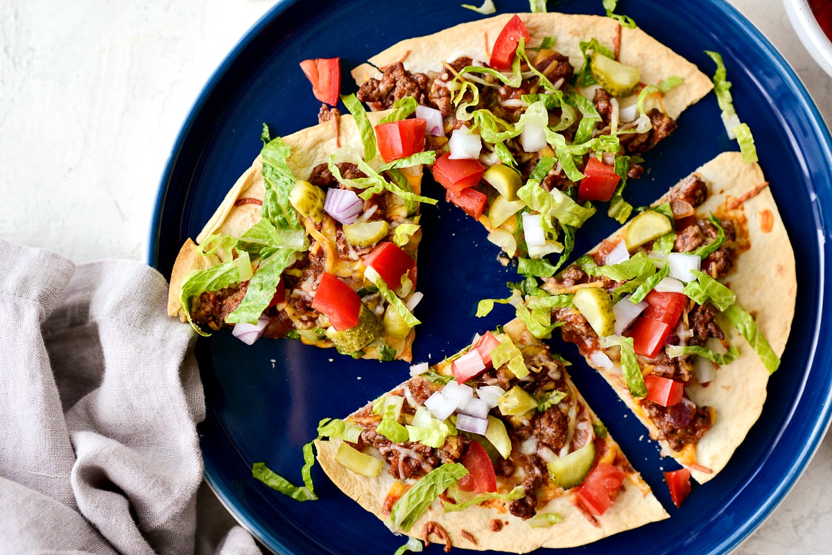 Cheeseburger Tortilla Pizza Simply Scratch