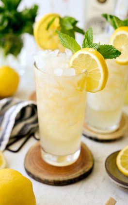 refreshing glass of lemon shandy refresher