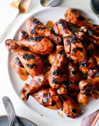 close up of Easy BBQ Chicken Drumsticks.