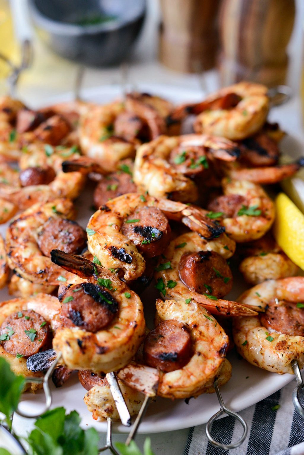 Cajun Shrimp and Andouille Skewers Simply Scratch